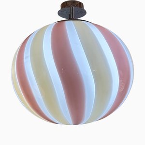Italian Murano Style Glass Swirlings Multicolors Pendant Sphere by Simoeng