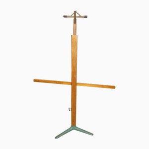 Industrial Tripod Metal and Wood Card Stand, 1950s