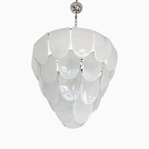 Modern Sanded Petals Murano Style Glass Chandelier by Simoeng