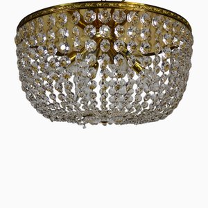 Lustre à 8 Lumières Vintage en Laiton et Cristal au Plomb par Christoph Palme, 1970s