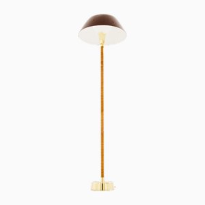 Stehlampe aus Messing & Leder von Lisa Johansson-Pape, 1950er