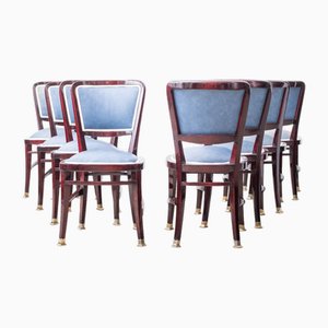 Sedie da pranzo Art Nouveau di Prof. Josef Hoffmann / Robert Fix, Vienna, Austria, inizio XX secolo, set di 8