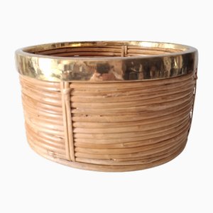 Italienischer Obstkorb aus Rattan, 1970er