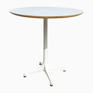 Tavolino in compensato laminato bianco e alluminio di George Nelson per Vitra, anni '70