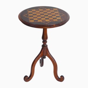 Table d'Échecs Victorienne Antique en Marqueterie