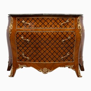 Louis XV Dutch Checkerboard Inlay Chest of Drawers, 1960s
