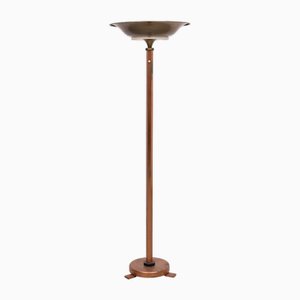 Lampada da terra Art Déco in rame rosso, Francia, anni '30