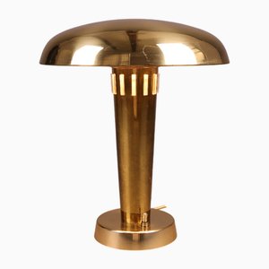 Vintage Mushroom Table Lamp in Metal with Brass Finish, 1970s
