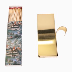 Brass Fireplace Match Sticks Holder, England, 1970s