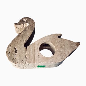 Travertine Swan Candleholder from Fratelli Mannelli, Italy, 1970s