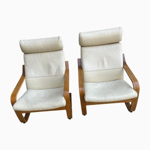Poltrone Poang vintage in legno di Ikea, anni '90, set di 2
