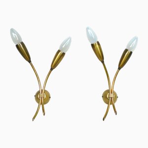 Appliques Murales en Laiton, 1950s, Set de 2