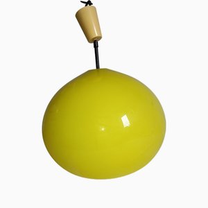 Lampada a sospensione giallo limone di Alessandro Pianon per Vistosi