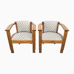 Modernist Sculptural Armchairs, 1930s, Set of 2