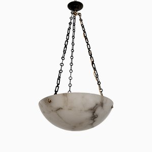 Italian Art Deco Alabaster Pendant, 1940s