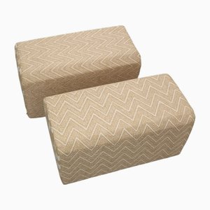 Beige Stoff Ottomane, 2er Set