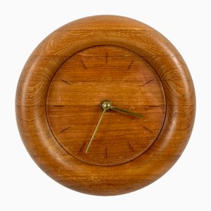 Mid-Century Danish Teak Wall Clock with Kienzle Mechanism, 1960s