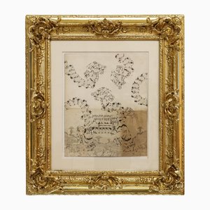 Pablo Dalas, Serpentes Nanuscanis, 2021, Techniques mixtes sur papier, encadré