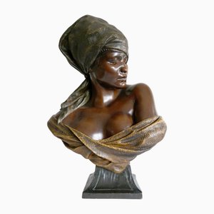 Terracotta Sculpture of Bedouin Woman by E. M. Lévèque for Friedrich Goldscheider, 1897