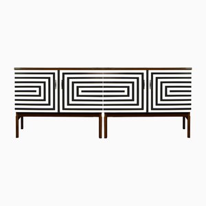 Modular Sideboards with Op Art Motif, 1970s, Set of 2