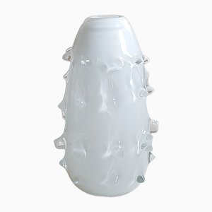 Italian Rostrato Handblown Glass Vase