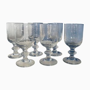 Vintage Wine Glasses in Bubbled Glass, Set of 6
