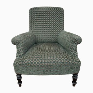 Napoleon III Armchair in Green Velvet