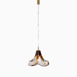 Grand Lustre Fleur en Verre de Murano Marron attribué à Kalmar, Autriche, 1970