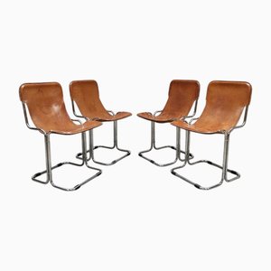 Vintage Calla Esszimmerstühle aus Leder von Ari Colombo für Arflex, 1960er, 4er Set