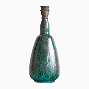 Green Glazed Studio Pottery Table Lamp, 1930s
