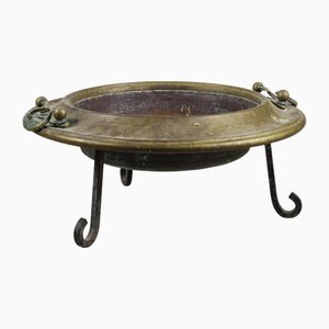 Braciere in rame, ottone e metallo, XX secolo