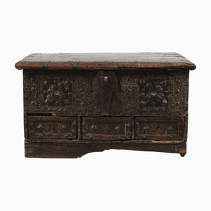 Chest with Engraved and Carved Metal Studs
