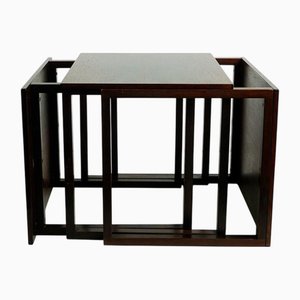 Scandinavian Modern Rosewood Nesting Tables attributed to Kai Kristiansen, Denmark, 1960s, Set of 3