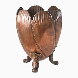 Vase ou Refroidisseur à Vin Ancien en Cuivre Patiné, 19ème Siècle