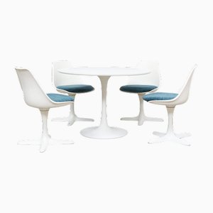 Tulip Table and Chairs by Maurice Burke for Arkana, Set of 5