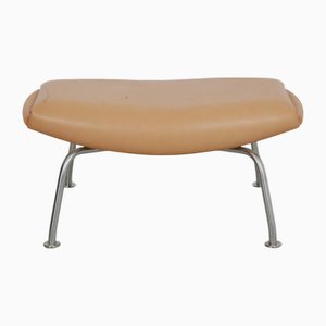 Ox Ottoman in Natural Leather by Hans J. Wegner