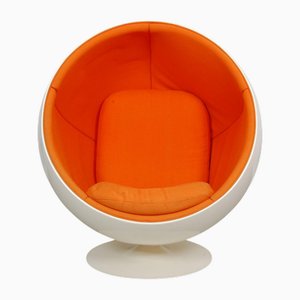 Chaise Ball en Tissu Orange par Eero Aarino, 1990s