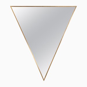 Handcrafted Triangular Brass Mirror attributed to Sandro Petti, Rome, Italy, 1970s