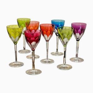 Crystal Wine Glasses attributed to Baccarat, Set of 8