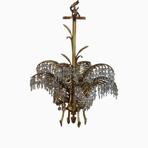Bronze Palm Tree Chandelier, 1890s