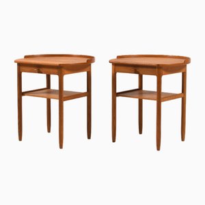 Nachttische aus Eiche von Sven Engström & Gunnar Myrstrand für Bodafors, 1960er, 2er Set