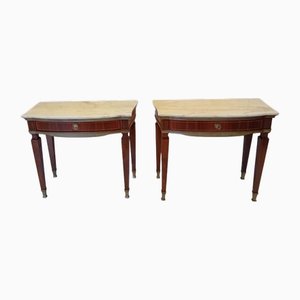Marble Bedside Tables, 1950s, Set of 2