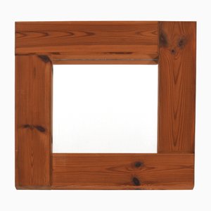 Specchio quadrato in pino, Svezia, anni '70