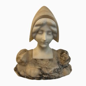 Buste de Fille Renaissance, 1900, Albâtre