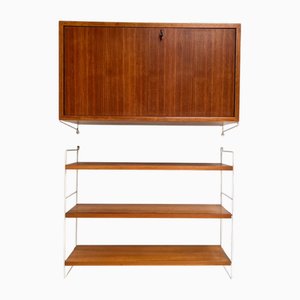 Système d'Étagère Mural Vintage de String Furniture, 1960s, Set de 8