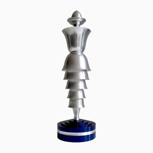 Art Deco Skulptur, 1939, Edelstahl & Eloxiertes Aluminium