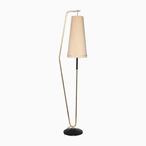 Large Floor Lamp with Shade, 1950s