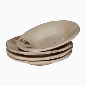 Enamelled Ceramic Deep Plates, Set of 4