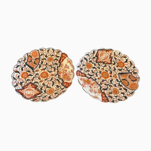 Antique Japanese Hand Painted Imari Plates, 1860s, Set of 2