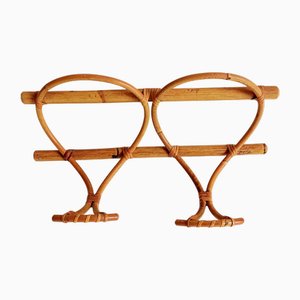 Mid-Century Wandgarderobe aus Bambus & Rattan, Spanien, 1960er